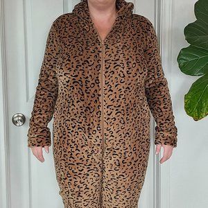 Joyfolie XXL Cheetah Meow Onesie Pajama with Hood and Pockets